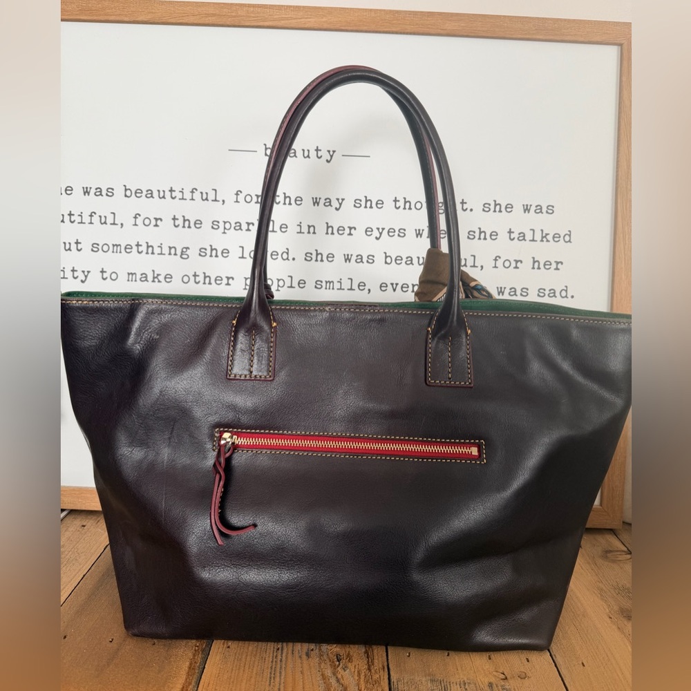 Dooney & Bourke T’Moro Brown Florentine Leather Tote - Picture 8 of 16